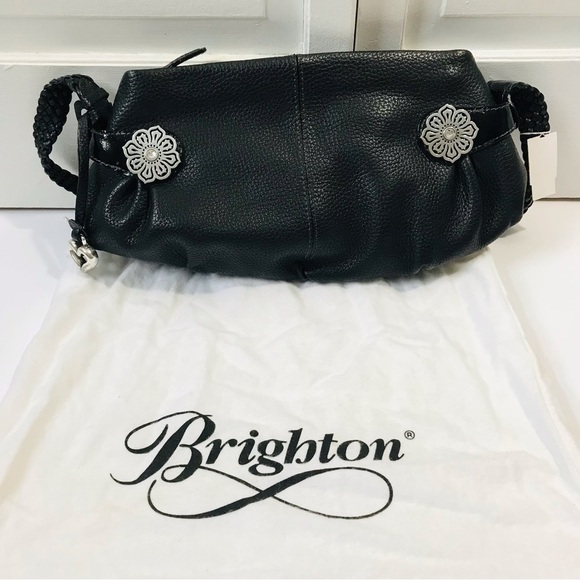 BRIGHTON Trish Black Leather Small Handbag - Picture 1 of 8